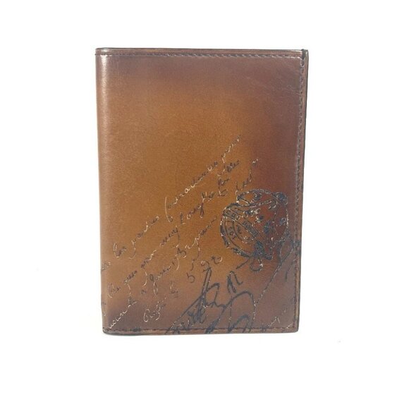 Berluti logo Passport Cover Stationery passport case Leather Brown - Picture 1 of 13